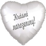 Balónek fóliový bílé srdíčko saten Krásné narozeniny! balonky.cz Balónek fóliový bílé srdíčko saten Krásné narozeniny! balonky.cz