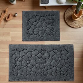 DumDekorace Sada 2 bavlněných koupelnových předložek BOSTON 10 - grafitově šedá Šířka: 60 cm | Délka: 100 cm