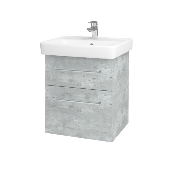 Dřevojas - Umyvadlová skříňka Q MAX SZZ2 55 - D01 Beton / Úchytka T03 / D01 Beton 67512C