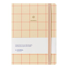 A-JOURNAL collection Linkovaný zápisník Checkered Red, krémová barva, papír