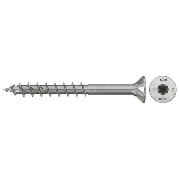 Fischer 574155 šrouby do dřevotřísky 5 mm 60 mm TX Nerezová ocel 100 ks