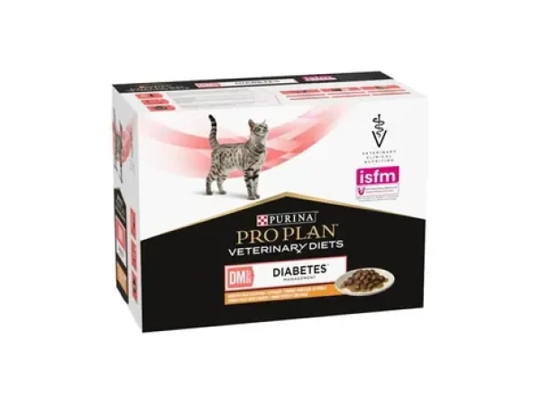 Purina PPVD Feline DM Diabetes Management Kuřecí 10x85 g / Kapsičky pro kočky / regulace příjmu glukózy (8445290093493)
