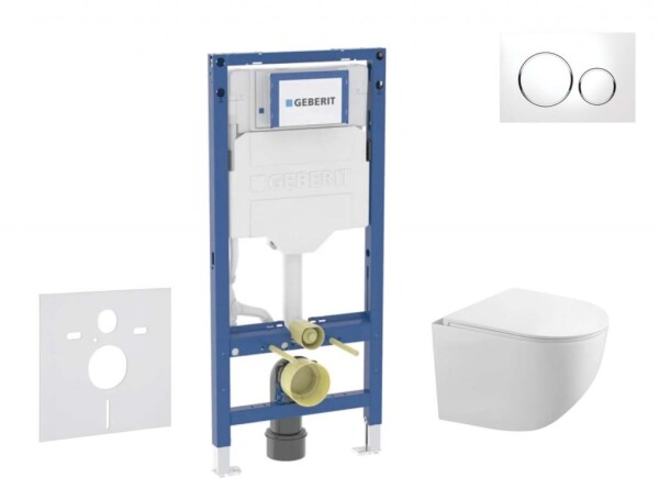 GEBERIT - Duofix Set předstěnové instalace, klozetu Gaia a sedátka softclose, tlačítko Sigma20, bílá/chrom SANI11CA3118B