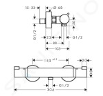 HANSGROHE - Ecostat Comfort Termostatická sprchová baterie, chrom 13116000