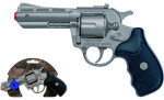 Policejní revolver kovový stříbrný kovový 8 ran