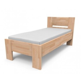 TEXPOL Jednolůžko NIKOLETA plné čelo DUB ROZMĚR: 90 x 210 cm - ATYP