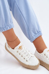 Krajkové tenisky espadrilky na platformě Lee Cooper LCW-26-31-4326 Bílé 41