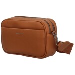 Stylová dámská koženková crossbody kabelka MaxFly Tarja, koňaková hnědá
