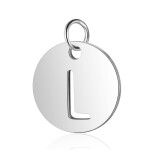 Přívěsek nerezové oceli placička písmenem 12 12 0,8 mm ks Písmena: