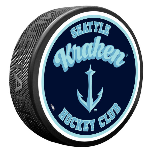 Mustang Puk Seattle Kraken NHL Retro Script
