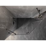 MEXEN/S - Lunar sprchový kout pětiboký křídlový levá 80 x 90, transparent, grafit kartáčovaná 831-080L-090P-66-00-L