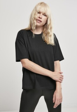 Dámské organické oversized plisované tričko černé