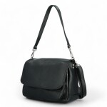Stylová dámská kožená crossbody kabelka Keolla, černá