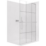 CERANO Sprchová zástěna Walk-in Onyx L-pravá vzpěra - 8 mm + polička/držák na ručníky - chrom, industriální sklo - 150x200 cm