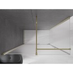 MEXEN/S - Velar sprchový kout, posuvné dveře 140 x 80 cm, dekor, zlato 871-140-080-31-50