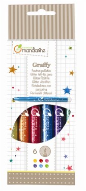 Avenue Mandarine Avenue Mandarine sada popisovačů, glitter, 6 ks