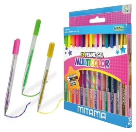 MITAMA 63818 Glitter-Fluo-Rainbow / Gelová pera / 13 ks / hrot 1 mm (63818)