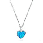 Stříbrný náhrdelník s modrým opálem Benjamina - stříbro 925/1000, Stříbrná 45 cm