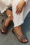 Dámské kožené sandály leopardí hnědé Zazoo 40407 38