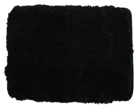MSV MICROFIBER černá / Koupelnová předložka / 50 x 70 cm / polyester / protiskluzová