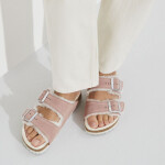 Birkenstock Arizona Suede Leather Shearling Pink Clay LAF zateplené žabky úzké (1023258) dámské 36