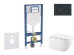 GEBERIT - Duofix Set předstěnové instalace, klozetu Gaia a sedátka softclose, tlačítko Sigma20, černá lesk/černá mat SANI11CA5137B