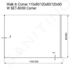 RAVAK - Walk-In Sprchový kout Walk-in Corner 120/80, 1200x800 mm, lesklý hliník/čiré sklo GW1CG4C00Z1