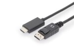 Digitus kabelový adaptér DisplayPort DP - HDMI typu A M - M 1.0 m / s blokováním DP 1.2 HDMI 2.0 / 4K / 60Hz / CE / bl (AK-340303-010-S)