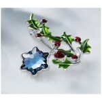 Vánoční brož Swarovski Elements Benedetta - vánoční větvička, Barevná/více barev