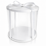 Cake star dortový box bílý kulatý 26x31cm - bez stuhy