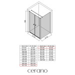 CERANO - Sprchový kout Antelo L - L/P - 6 mm - chrom, transparentní sklo - 150x30 - otočný CER-666772