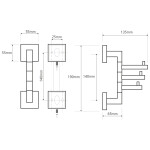 SAPHO - X-SQUARE trojháček otočný, chrom XQ204