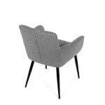 Židle jídelní, světle šedá látka, černý kov