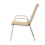 Zahradní židle, kov, síťovina, krémová, AZC-C1000 CRM