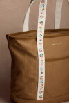Rifle Paper Co. Nákupní taška Carry All Ditsy Dahlia, hnědá barva, textil