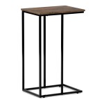 Odkládací stůl, MDF deska, dekor staré dřevo, černý kov