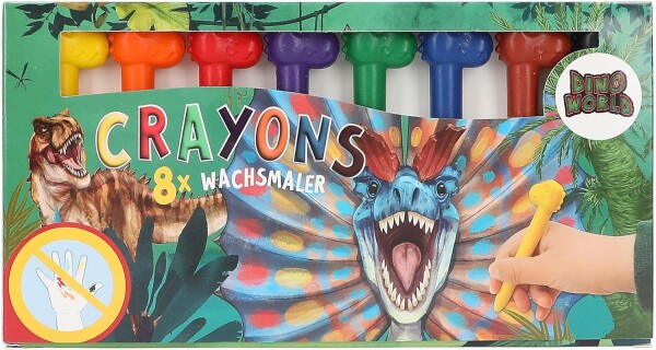 Dino world Dino World, 3500989, sada olejových pastelů/voskovek pro nejmenší děti, 8 ks