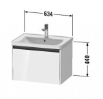DURAVIT - Ketho.2 Umyvadlová skříňka 44x63x46 cm, 1 zásuvka, grafit mat K25082049490000