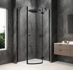 POLYSAN - GLOBE BLACK čtvrtkruhový sprchový kout 1000x900, čiré sklo, pravé GB2190RB