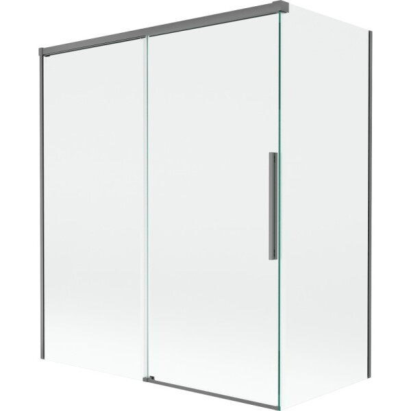 MEXEN/S - Rox vanová zástěna 2-křídlová posuvná 140 + 70 x 150, transparent, grafit metal 8C9-140-070-95-00