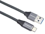 PremiumCord opletený propojovací kabel USB-C - USB 3.0 A USB 3.2 gen. 1 / 3A / 5Gbit/s / 1m (ku31cs1)