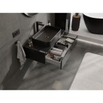 MEXEN/S - Orio koupelnová skříňka pod umyvadlo 90 cm s deskou, 1 šuplík, černá lesk 91A10-09023-1-BFC70
