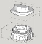 Montážní elektrikářská krabička pro saunová kamna s krytkou, ABB CFS015L