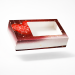 Cake star vánoční krabice "vánoční koule" červená malá 25x15x5cm