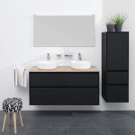 Mereo Opto koupelnová skříňka vysoká 125 cm, levé otevírání, černá CN944L