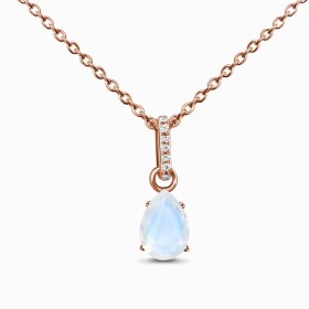 Royal Fashion náhrdelník 14k zlato Vermeil GU-DR24306N-ROSEGOLD-MOONSTONE-TOPAZ