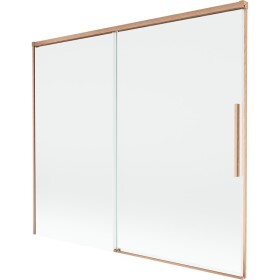 MEXEN/S - Rox vanová zástěna 2-křídlová posuvná 180 x 150, transparent, měď kartáčovaná 8C9-180-001-65-00