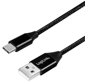 LogiLink USB-A - USB-C kabel černá / Kabel / USB 2.0 / 0,3 m (CU0139)