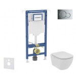 GEBERIT - Duofix Set předstěnové instalace, klozetu a sedátka Ideal Standard Tesi, tlačítka Sigma01, Rimless, SoftClose, lesklý chrom SANI11CD1102