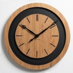 DumDekorace Nástěnné hodiny BLACK&amp;OAK XXL 75 cm dub s tichým mechanismem